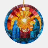 Stained Glass Nativity Scene Christmas Ornament (Achterkant)
