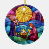 Stained Glass Nativity Scene Christmas Ornament (Voorkant)