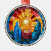 Stained Glass Nativity Scene Christmas Ornament (Voorkant)