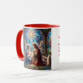 Stained Glass Nativity Scene Mok (Voorkant links)