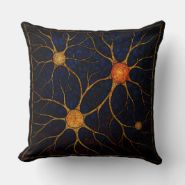 "Stained Glass Neural Network Throw Pillow" Kussen