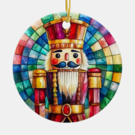 Stained Glass Nutcracker Personalized Christmas Keramisch Ornament