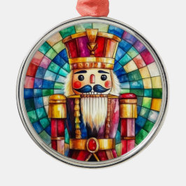 Stained Glass Nutcracker Personalized Christmas Metalen Ornament