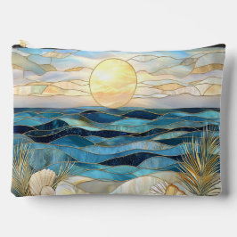 Stained Glass Ocean Sunset Accessory Pouch Etui