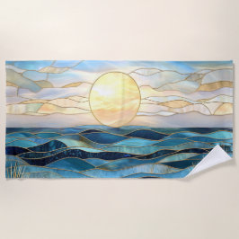 Stained Glass Ocean Sunset Beach Towel Strandlaken