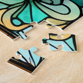 Stained Glass Octopus Jigsaw Puzzle Legpuzzel (Zijkant)