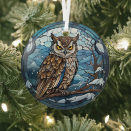 Stained Glass Owl Glas Ornament