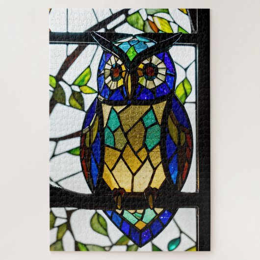 Stained Glass Owl Jigsaw Puzzle Legpuzzel (Verticaal)