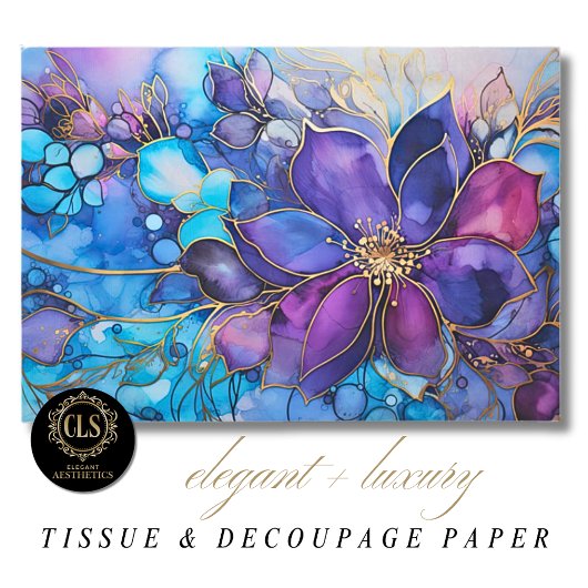 Stained Glass Purple Blue Florals Luxe Aesthetics  Tissuepapier