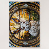 Stained-glass rabbit jigsaw puzzle (Vertical)