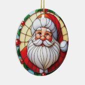 Stained Glass Santa Holiday Keramisch Ornament (Rechts)