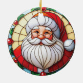 Stained Glass Santa Holiday Keramisch Ornament (Achterkant)