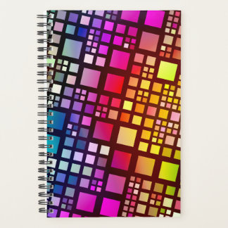 stained glass squares - vibrant rainbow :  planner