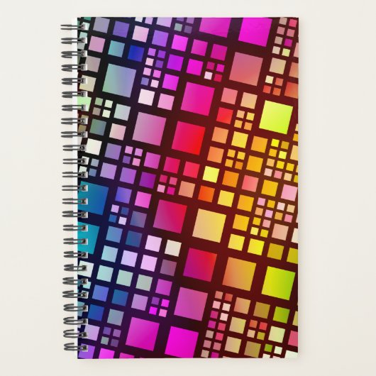stained glass squares - vibrant rainbow :  planner (Voorkant)
