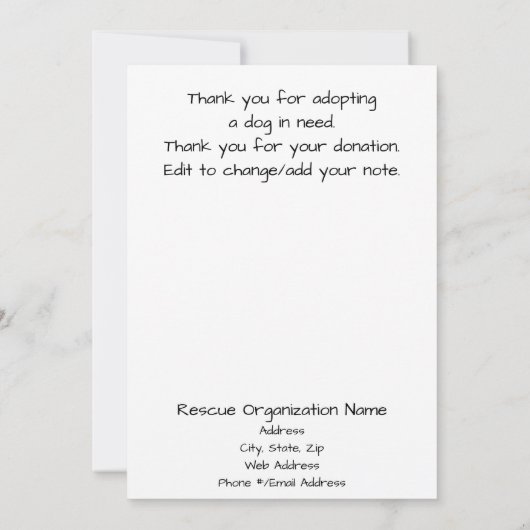 Stained Glass Style Animal Rescue Organization Bedankkaart (Achterkant)