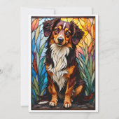 Stained Glass Style Dog Rescue Organization Bedankkaart (Voorkant)