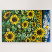 Stained Glass Sunflower Jigsaw Puzzle (Horizontal)