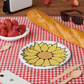 Stained Glass Sunflower Plate Papieren Bordje