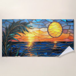 Stained Glass Sunset Beach Towel Strandlaken