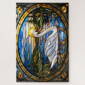 Stained Glass Swan Jigsaw Puzzle (Vertical)