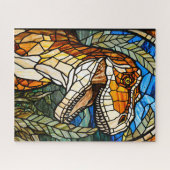 Stained Glass T-Rex Dinosaur Jigsaw Puzzle Legpuzzel (Horizontaal)