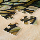 Stained Glass T-Rex Dinosaur Jigsaw Puzzle Legpuzzel (Zijkant)