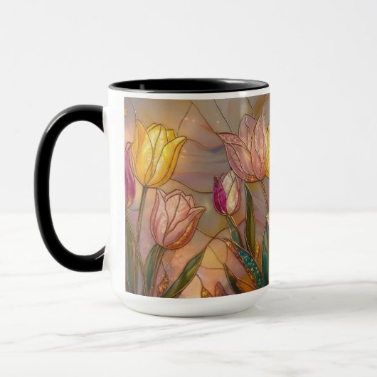 Stained Glass Tulip Mug: Floral Art Mok (Links)