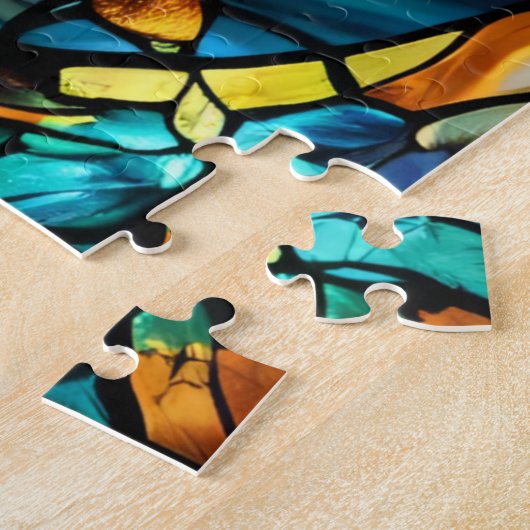 Stained Glass Turtle Jigsaw Puzzle (Côté)