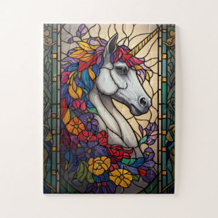 stained glass unicorn puzzel