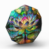 Stained Glass Vibrant Lotus Flower Fotoblokken (Links)