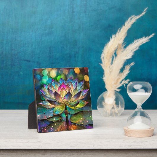 Stained Glass Vibrant Lotus Flower Fotoplaat (Insitu)