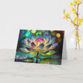 Stained Glass Vibrant Lotus Flower Kaart (Gele Bloem)