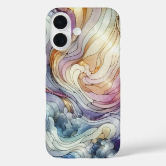 Stained glass wave iPhone 16 hoesje