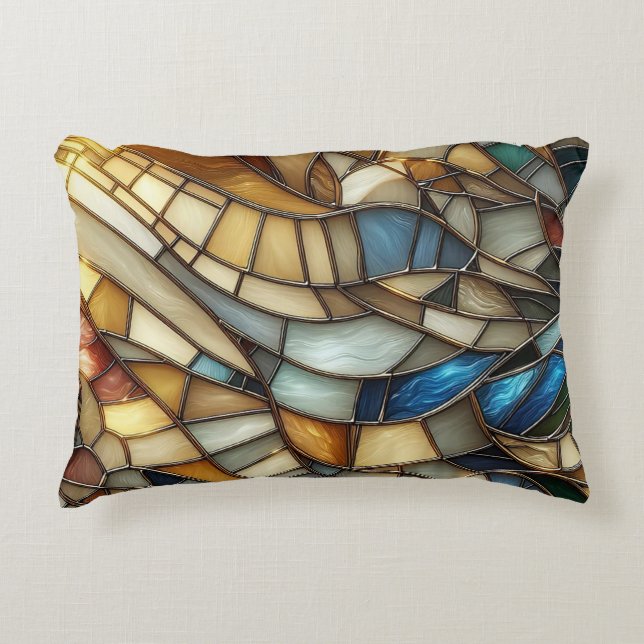 Stained Glass Waves Accent Kussen (Voorkant)