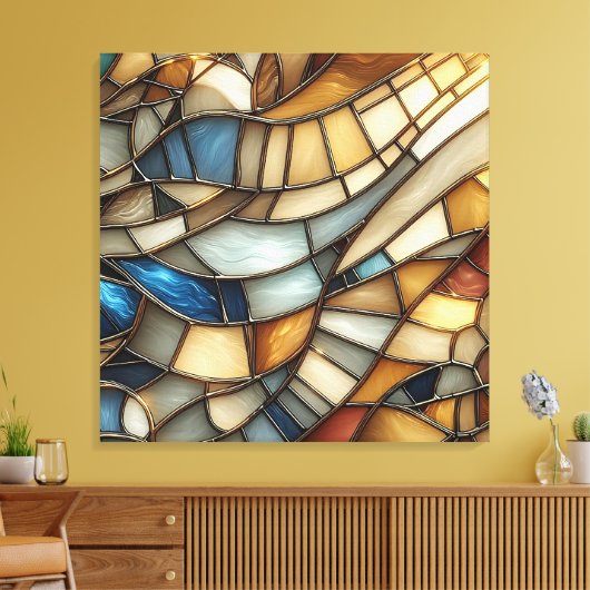 Stained Glass Waves Canvas Afdruk (Insitu (Woonkamer))