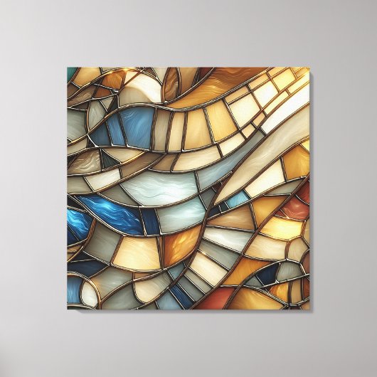 Stained Glass Waves Canvas Afdruk (Voorkant)