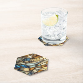 Stained Glass Waves Kartonnen Onderzetters
