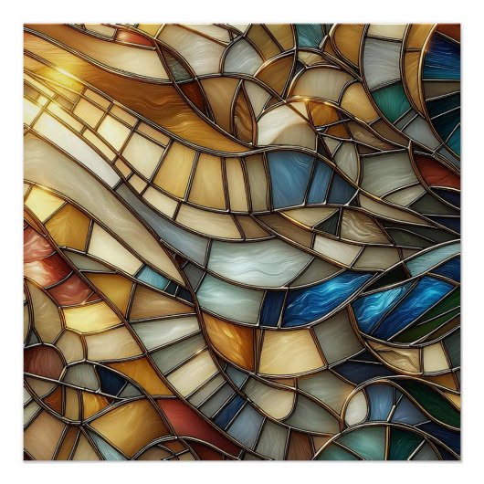 Stained Glass Waves Perfect Poster (Voorkant)