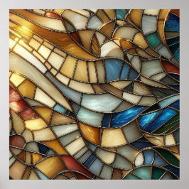 Stained Glass Waves Poster