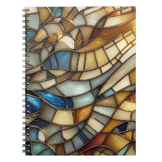 Stained Glass Waves Spiral Notebook Notitieboek (Voorkant)