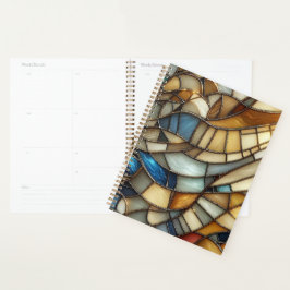 Stained Glass Waves Spiral Notebook Planner