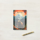 Stained Glass Wildlife Mountain Sunset Bear Post-it® Notes (Op bureau)
