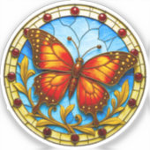 Stained glass window butterfly sticker (Voorkant)