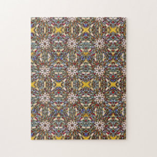 Stained glass window colorful mosaic  legpuzzel