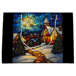 Stained Glass Winter Village Groot Cadeauzakje