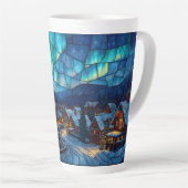 Stained Glass Winter Village Latte Mok (Rechterhoek)