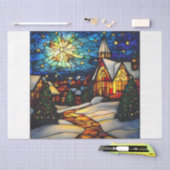 Stained Glass Winter Village Tissuepapier (Craft)