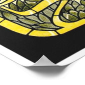 Stained Glass with Peacock and Butterflies Poster (Coin)