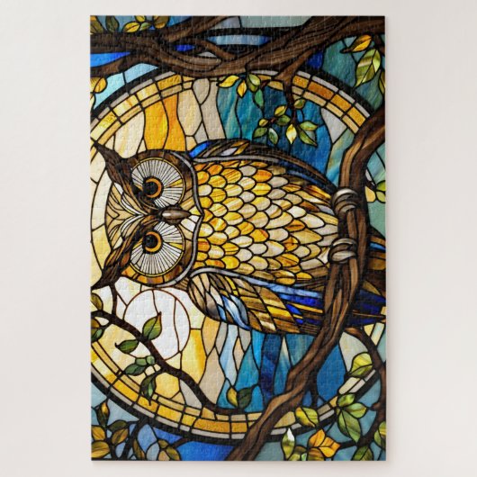 Stained Grass Owl Jigsaw Puzzle (Vertical)
