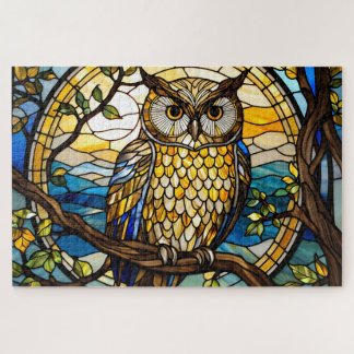 Stained Grass Owl Jigsaw Puzzle Legpuzzel